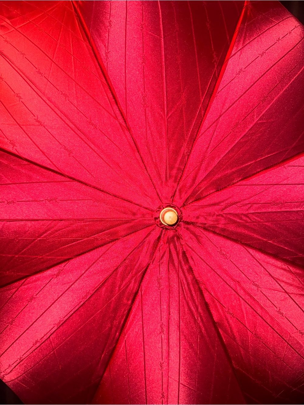 Yves Saint Laurent RARE VINTAGE NWT ❤️Satin Red Umbrella💎AUTHENTIC!!! - Picture 3 of 9